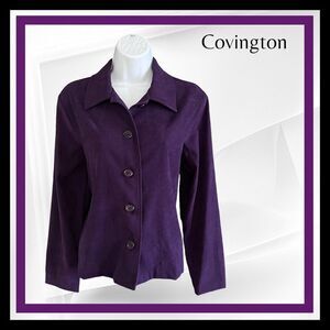 Covington Petite Lightly Tailored Ultra Soft Purple Jacket in Women's Medium